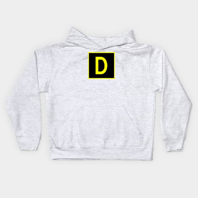 D - Delta - FAA taxiway sign, phonetic alphabet Kids Hoodie by Vidision Avgeek